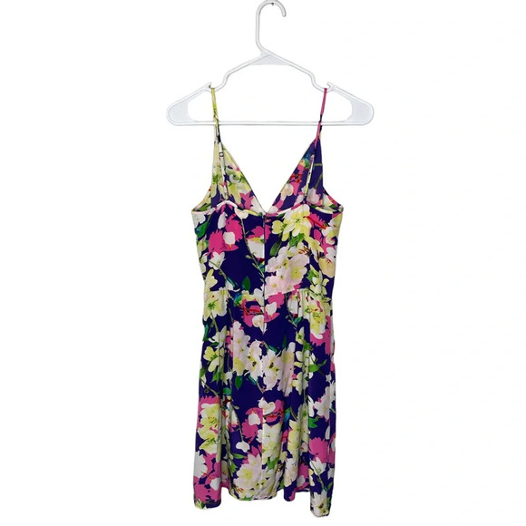 Yumi Kim Jayne Spaghetti Strap Floral Purple 100% Silk Dress Size Small - Picture 2 of 6